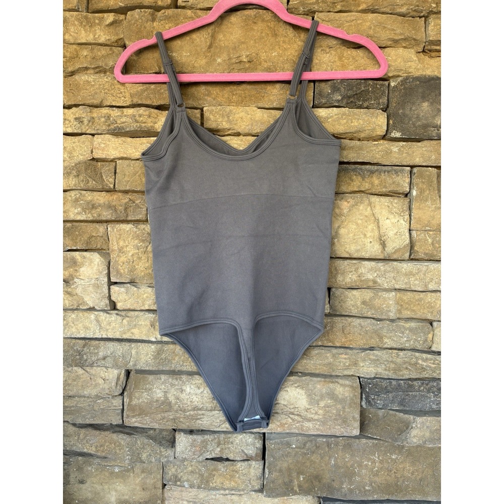 OQQ Ribbed Bodysuit Grey‎ New - Picture 2 of 3